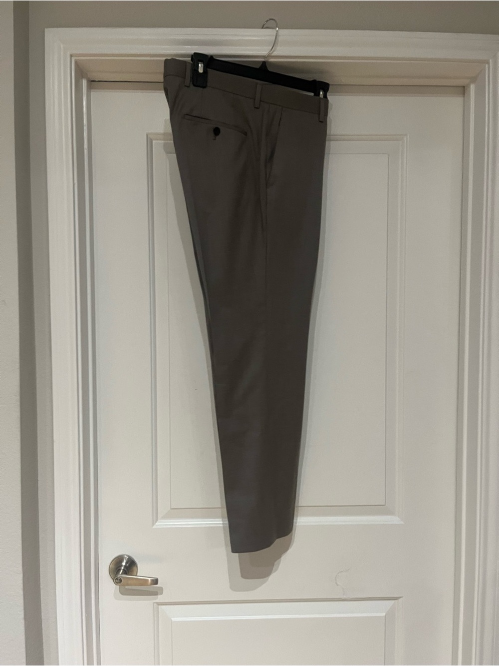 Hugo Boss Slim Flat-Front Dress Pants in Taupe Gray